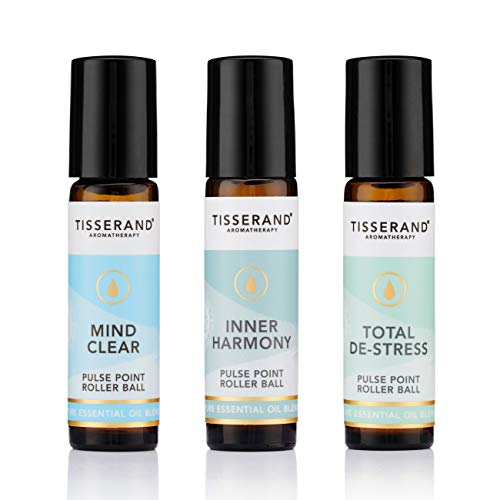 Tisserand Aromatherapy | Total De-Stress | The Little Box of De-Stress | Pulse Point Rollerball Set With Geranium, Nutmeg & Orange | 100% Pure Essential Oil Set | 3 x 10ml - FoxMart™️ - Tisserand